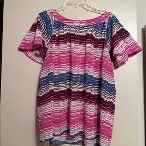 Striped Pink and Blue Blouse